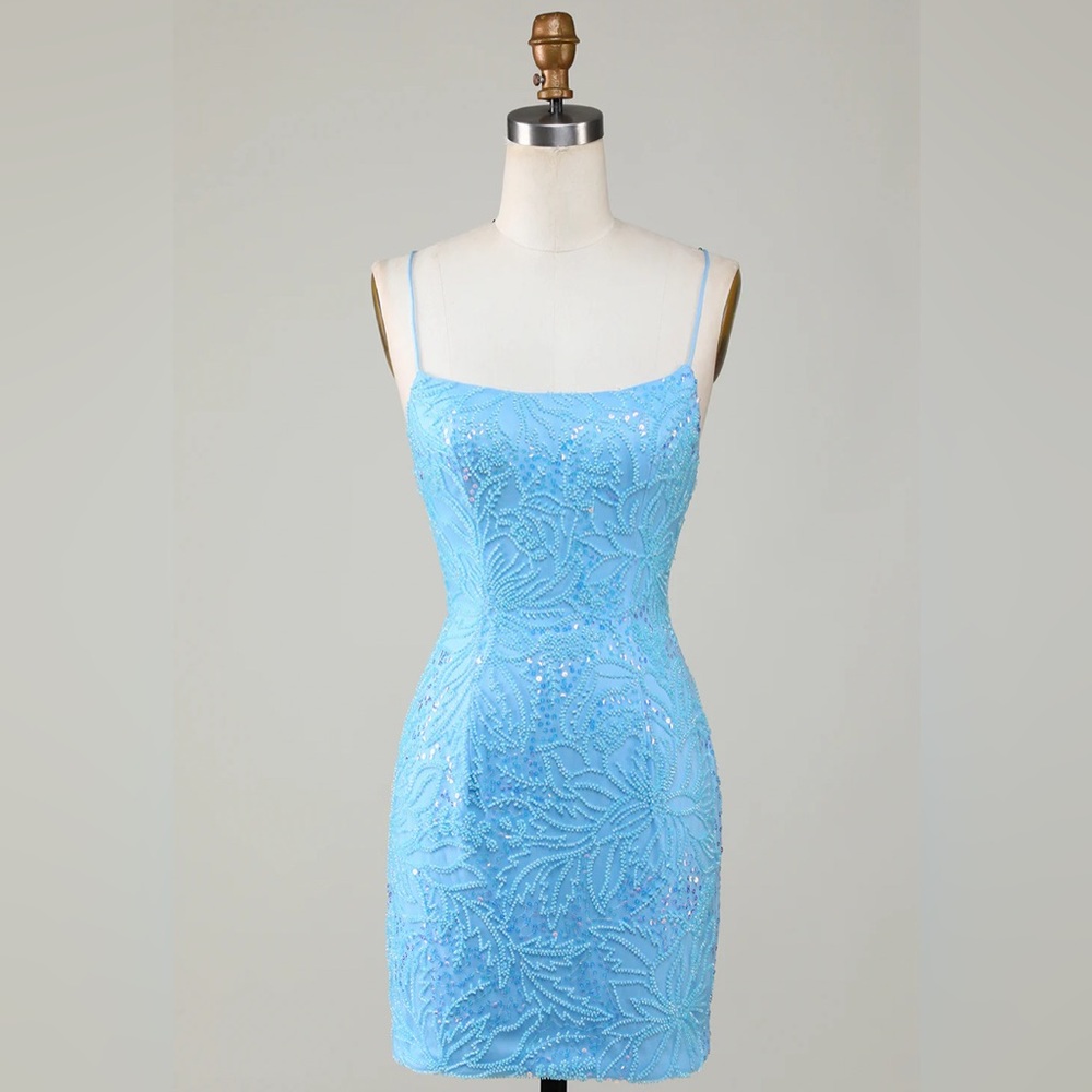 Zapaka light blue homecoming dres